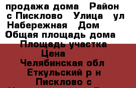 продажа дома › Район ­ с Писклово › Улица ­ ул,Набережная › Дом ­ 94 › Общая площадь дома ­ 52 › Площадь участка ­ 2 300 › Цена ­ 500 000 - Челябинская обл., Еткульский р-н, Писклово с. Недвижимость » Дома, коттеджи, дачи продажа   